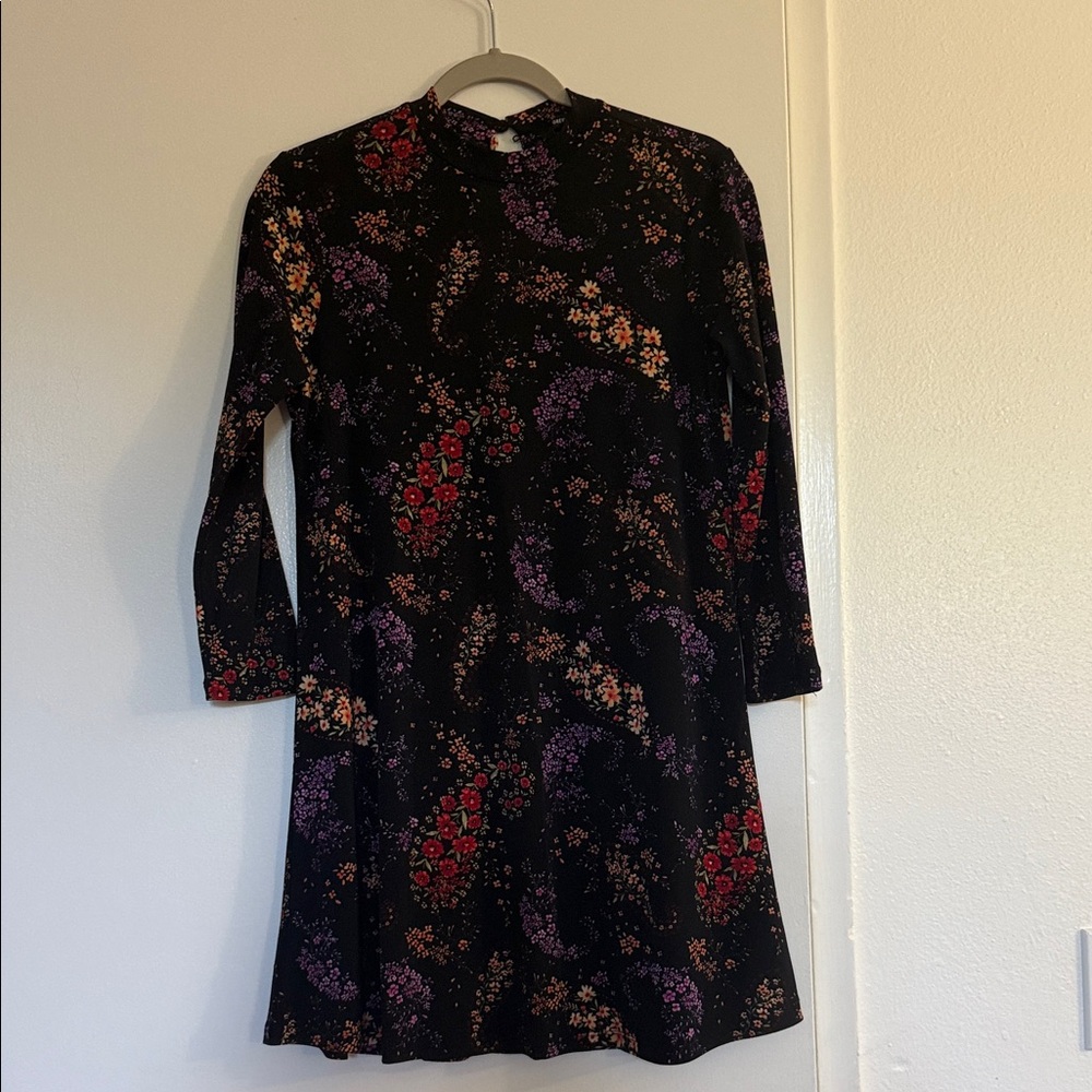 Forever 21 Black Dress with Floral Patterns